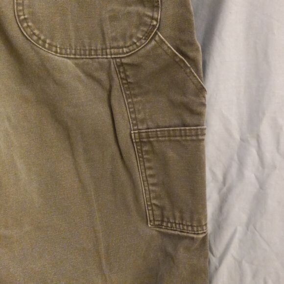 Dickies Mens Green Cotton Work Pants 44x32 With Pockets Button Fly Denim Jeans - Picture 9 of 13